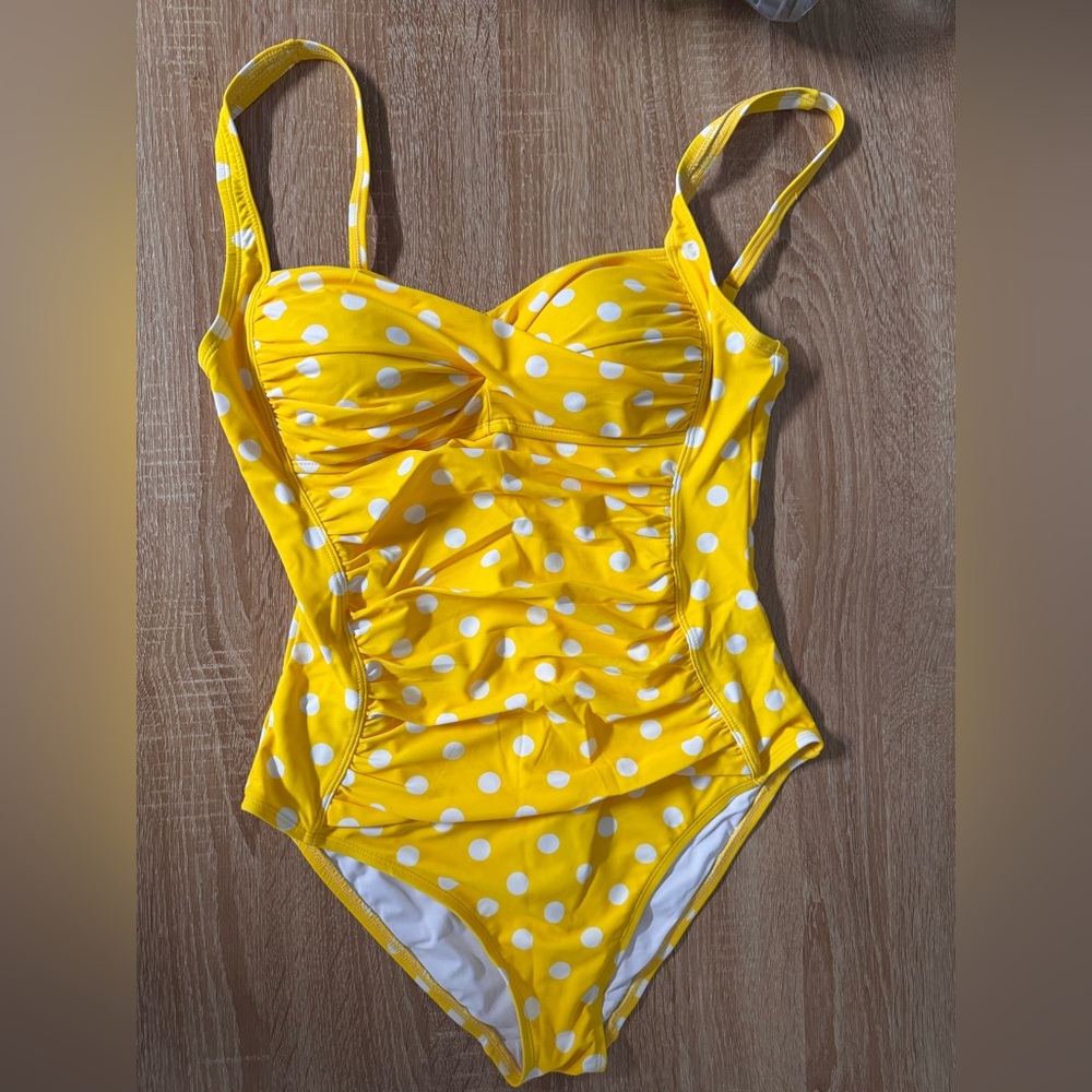 Yellow Polka Dot Swimsuit